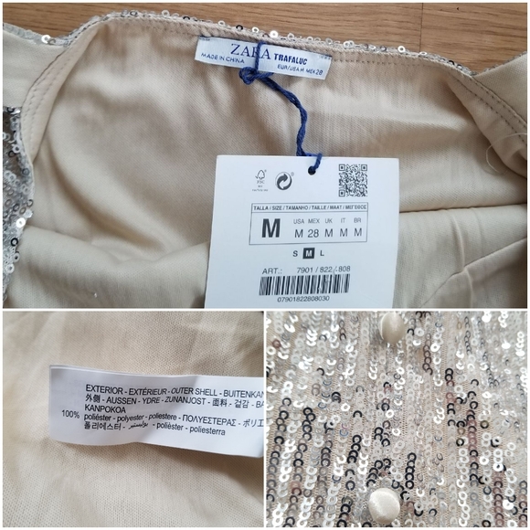 Zara silver sequin sparkly NYE dress - Picture 7 of 8